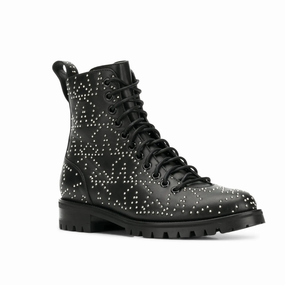 JIMMY CHOO Cruz Star-Studded Combat Boots Size 6.5